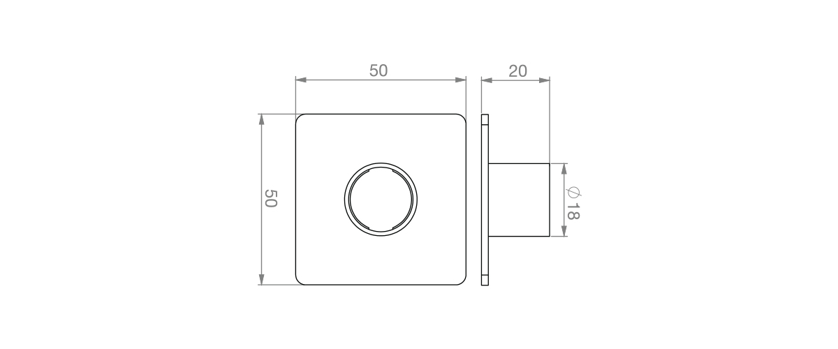 50x50x20-mm-Pex-Stainless-Steel-Pipe-Cover-Technical