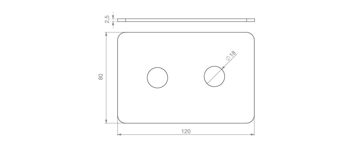 80X120 mm Double Pex Stainless Steel Wall Cover